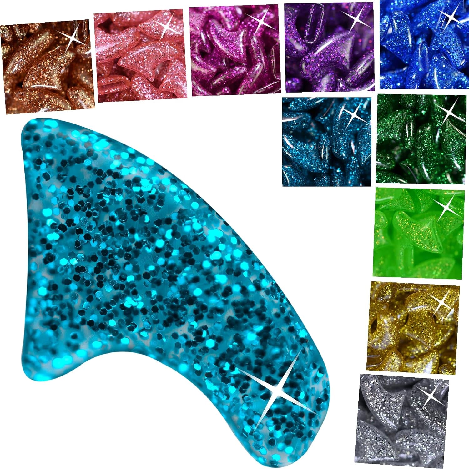 Cat Nail Caps | Cat Claw Covers | with Adhesives and Applicators (S, 5X Glitter Random Colors | 100 Pcs)